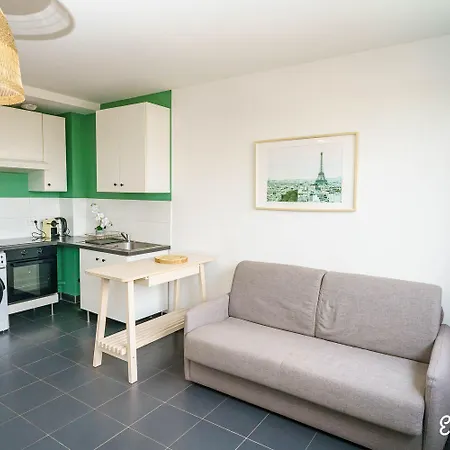 Escale-Marne Fr - 201 - Free Parking - Free Luggage Storage - All Equipped - Linen Included - Washing Machine - Luxury Emma Mattress 160X200 - 10Mn Walk Metro 8 - Rer A - Panoramic View - From 1 To 6 Guests *
